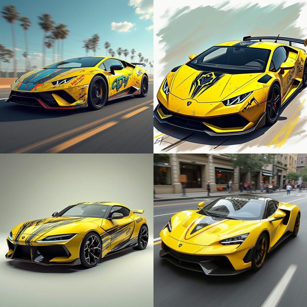 Lamborghini Racing Style Sticker for Yellow BYD Dolphin Surf...