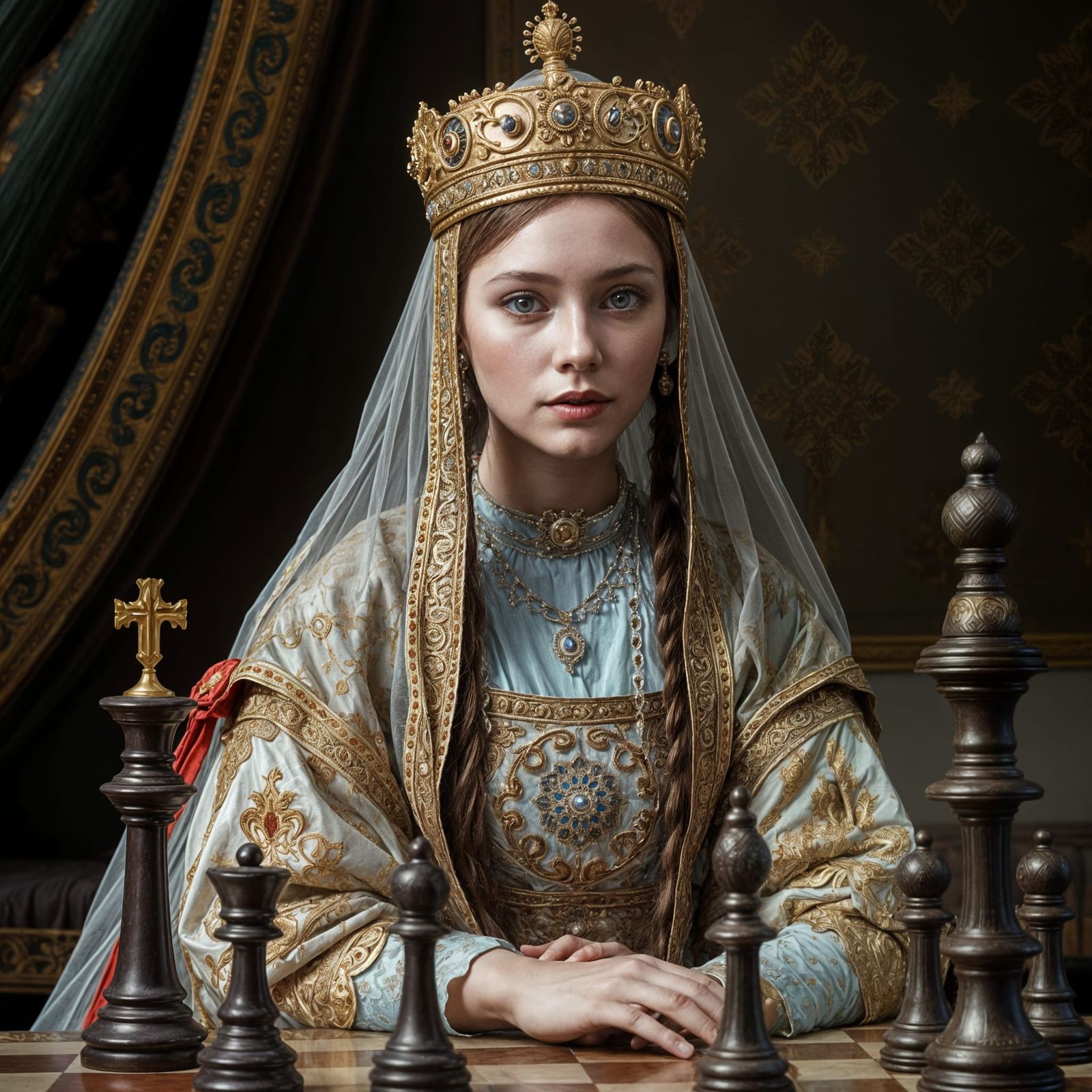 Tsarina Eudoxia Lopukhina Contemplates Checkmate