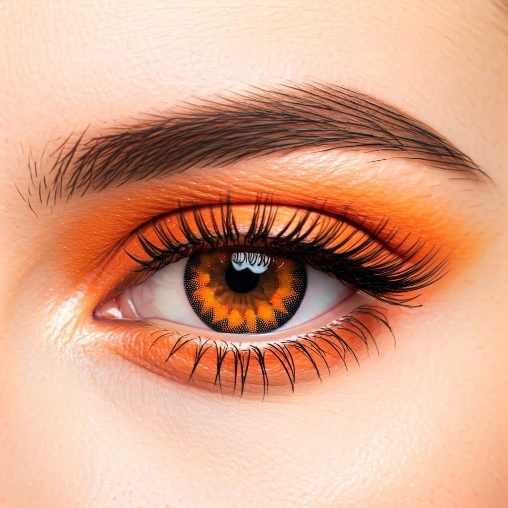 Glowing Orange Eye Makeup