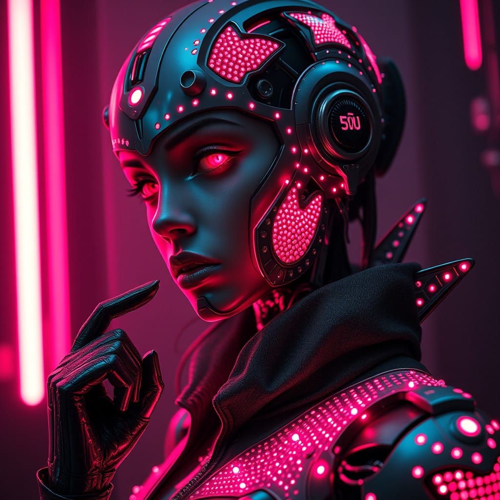 Cyborg Goddess in Hypermaximalist Fantasy