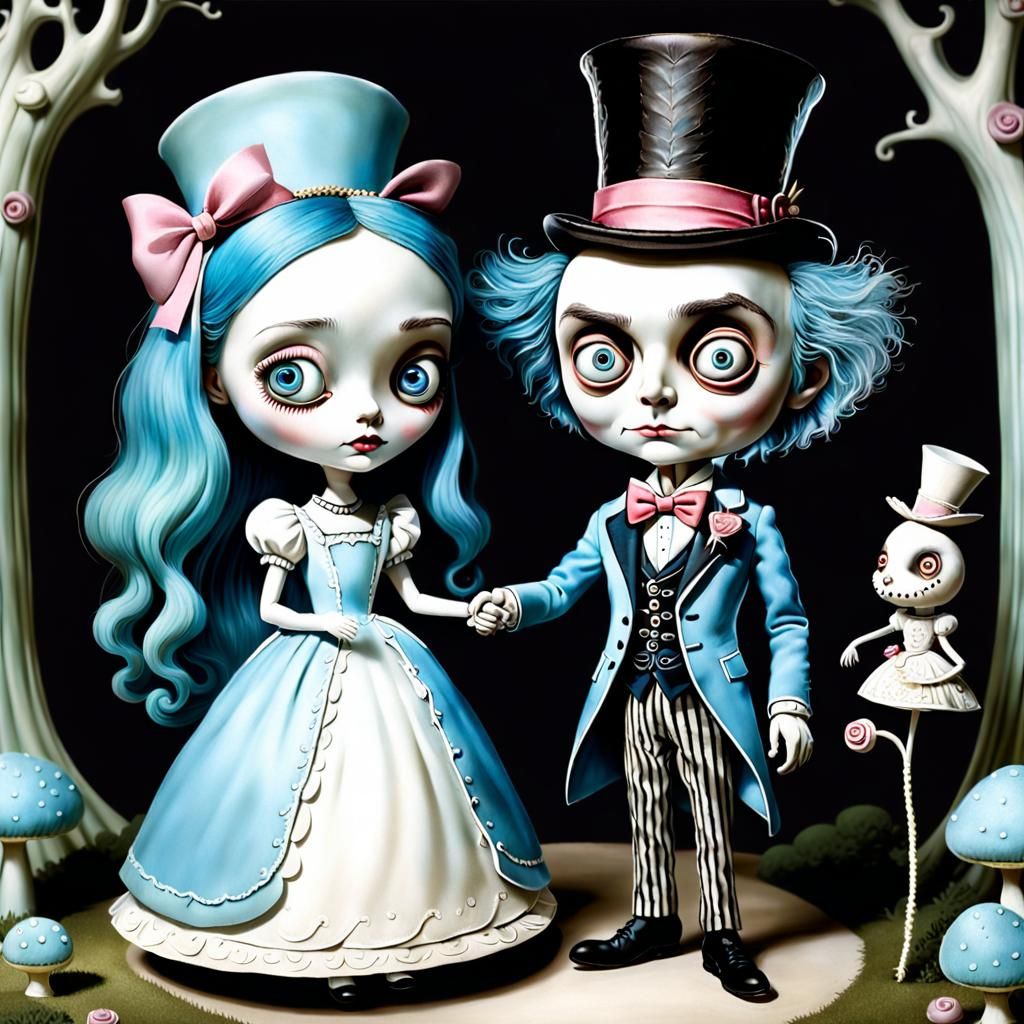 Surreal Wedding Portrait in Dark Fairytale Style