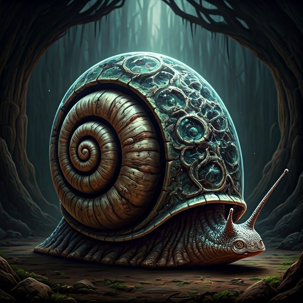 Eldritch Snail Transformed into Ancient Tree