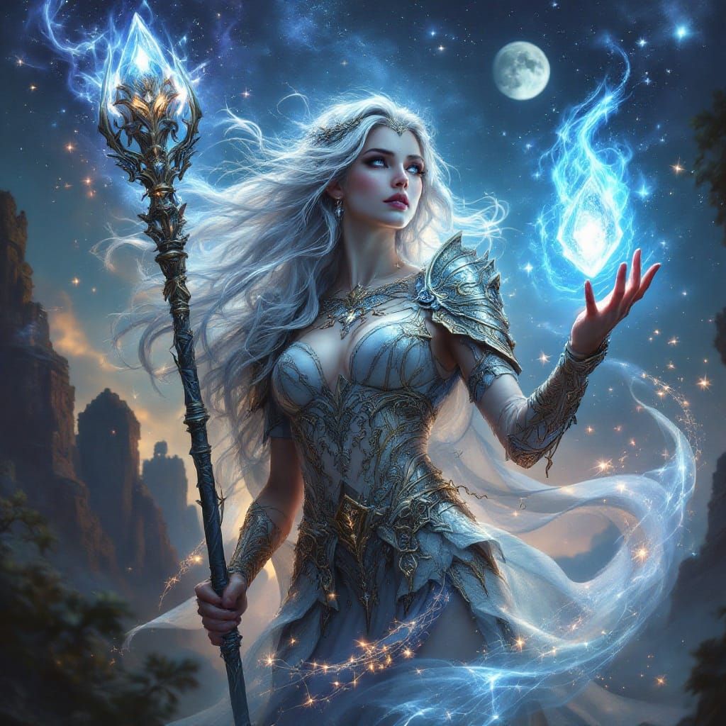 Mystical Warrior Queen in Celestial Armor