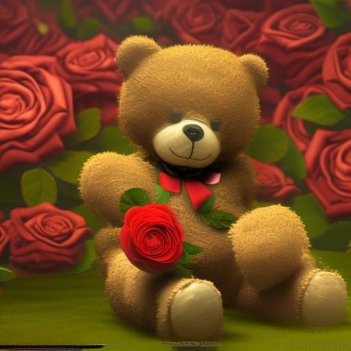 Rose Teddy Bear: Fantastical Artstation Concept