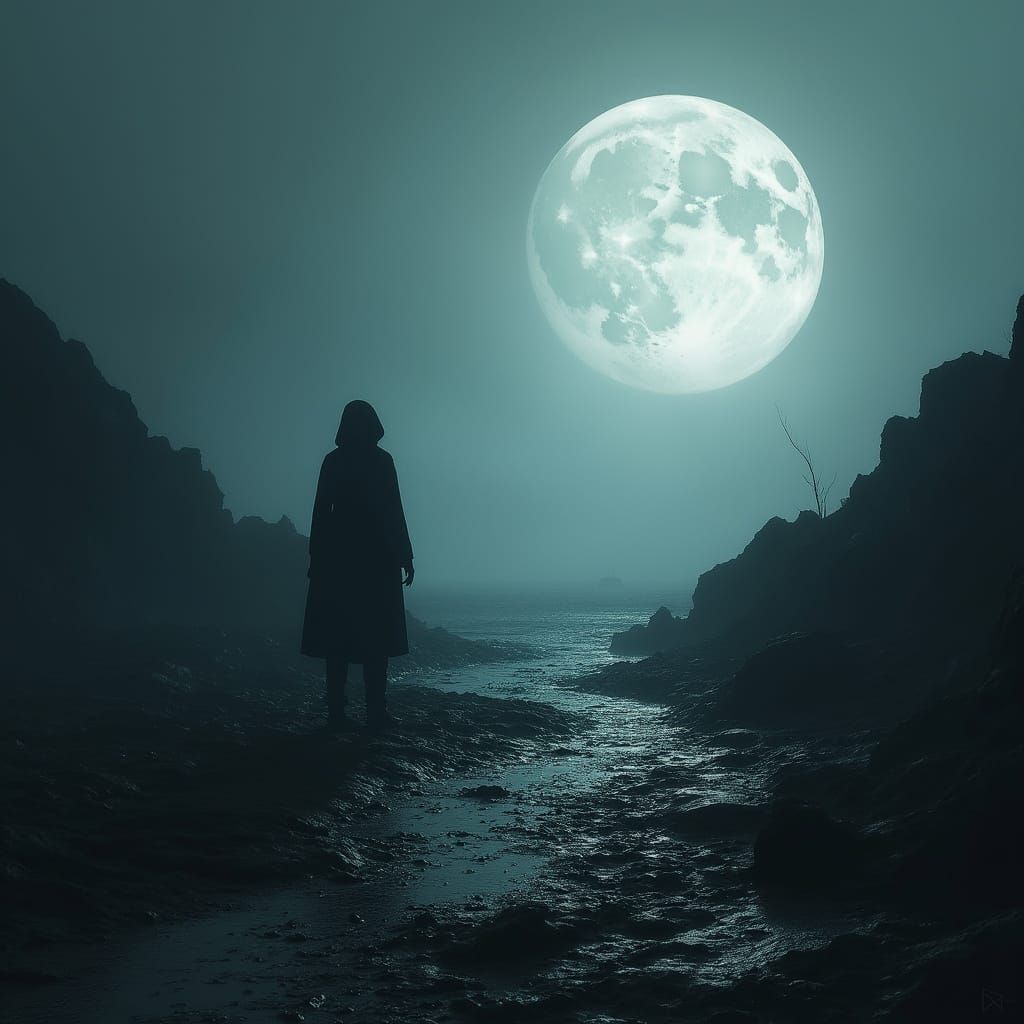 Moonlit Contemplation: Whispers of Darkness in the Subconsci...