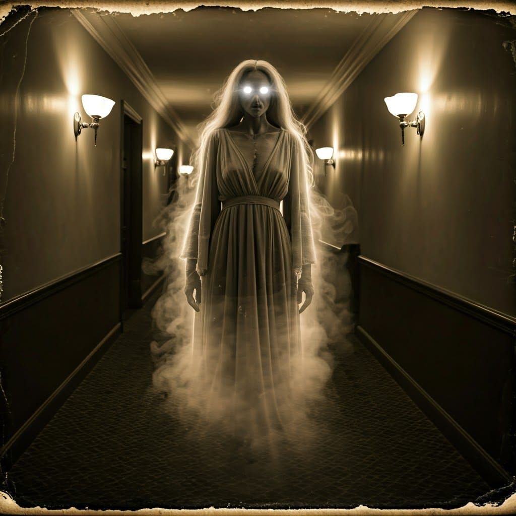 Ethereal Ghost in Antique Sepia Photograph