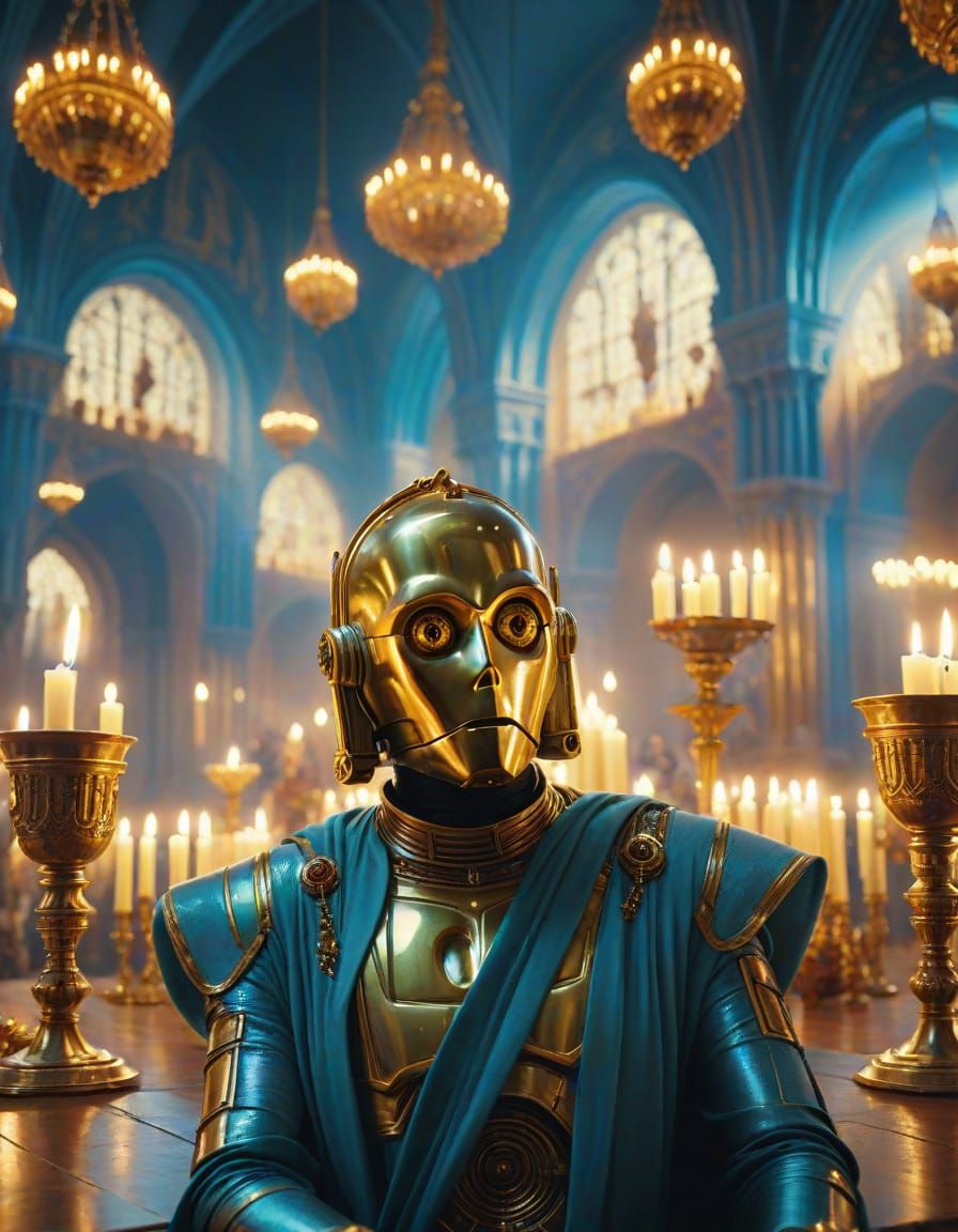C3PO Serves the King in Grand Medieval Opulence