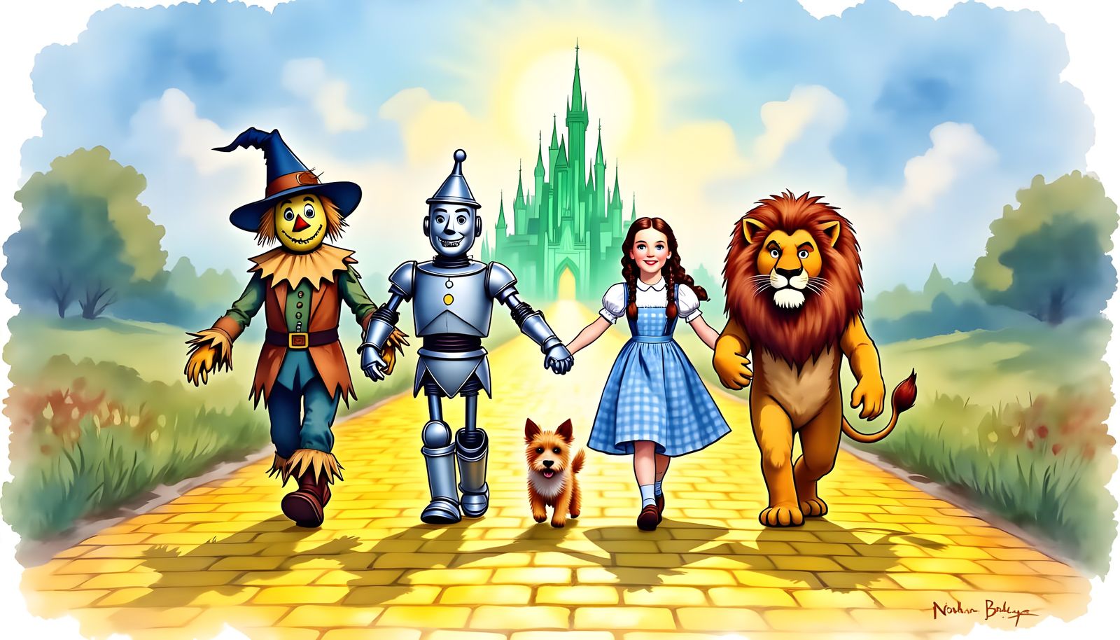 Wizard of Oz Crew on the Yellow Brick Road