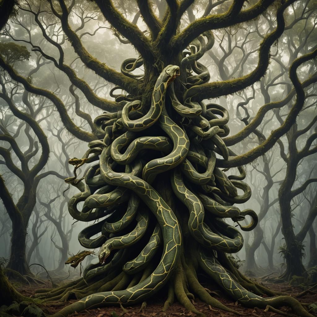 Serpentine Tree Inspired by Javanese Mythology