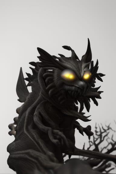 Scary Winged Beast in Spooky Woods