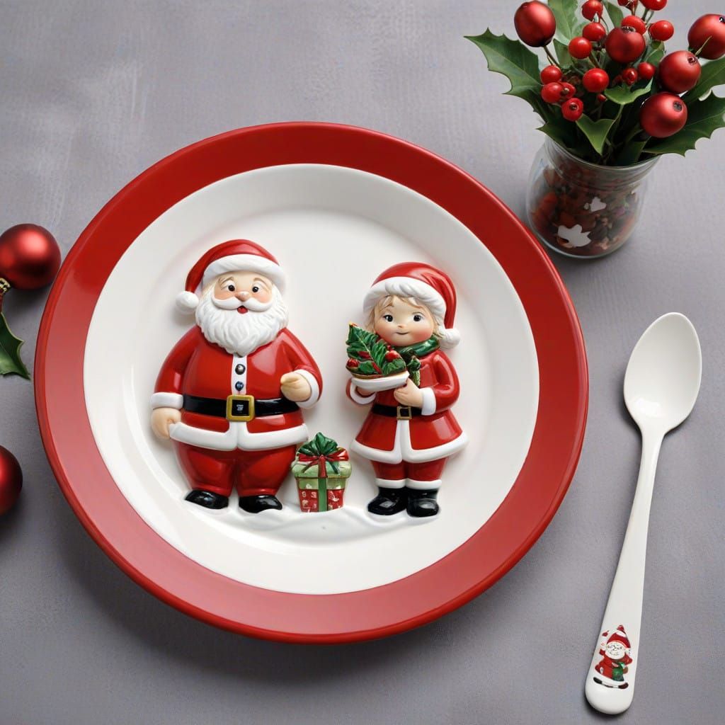 Christmas Tableware in Vibrant Ceramic Style