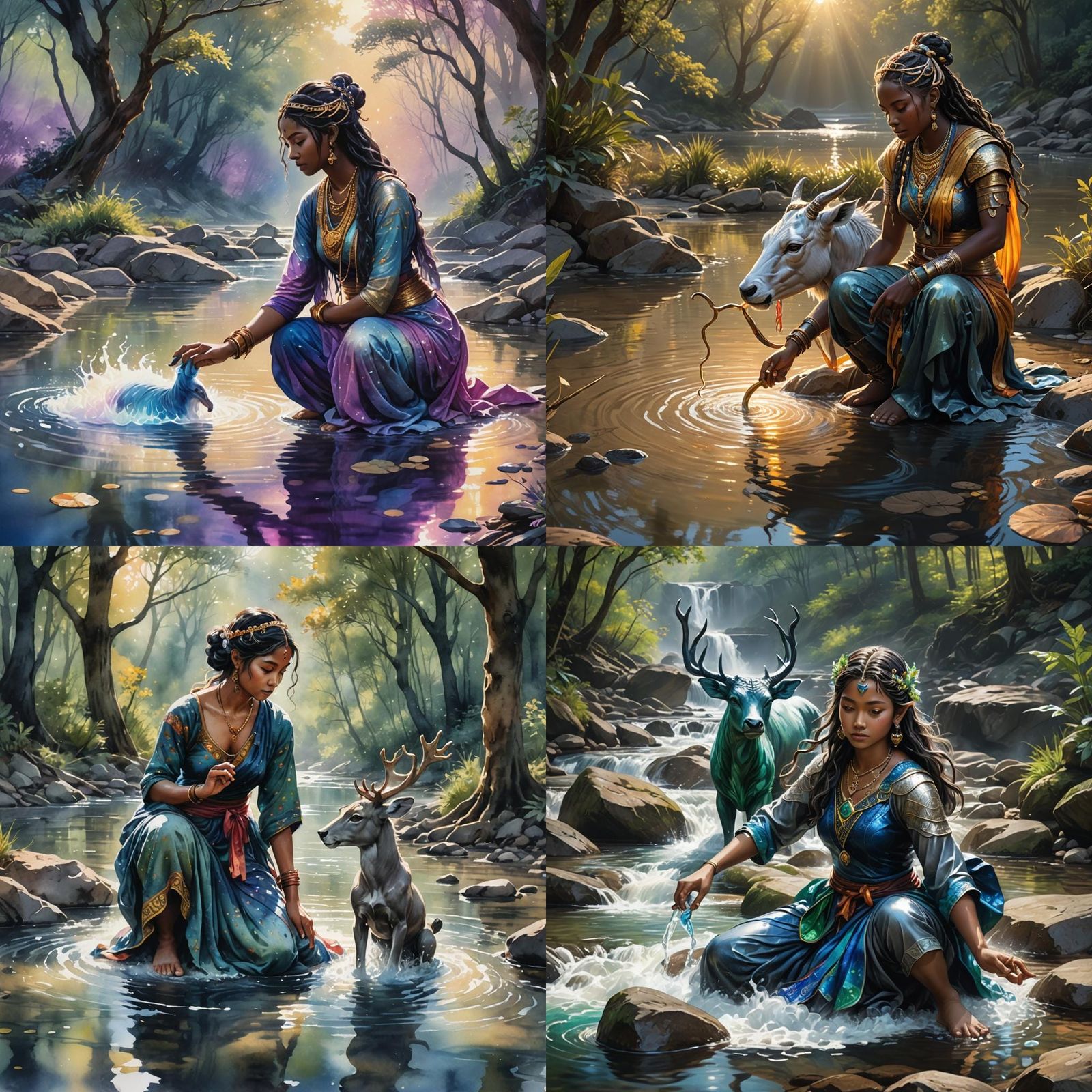 Nandi at a Shimmering, Magical River