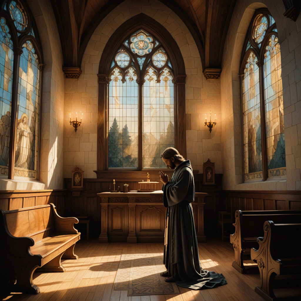 Angel's Serene Solace in Golden Light