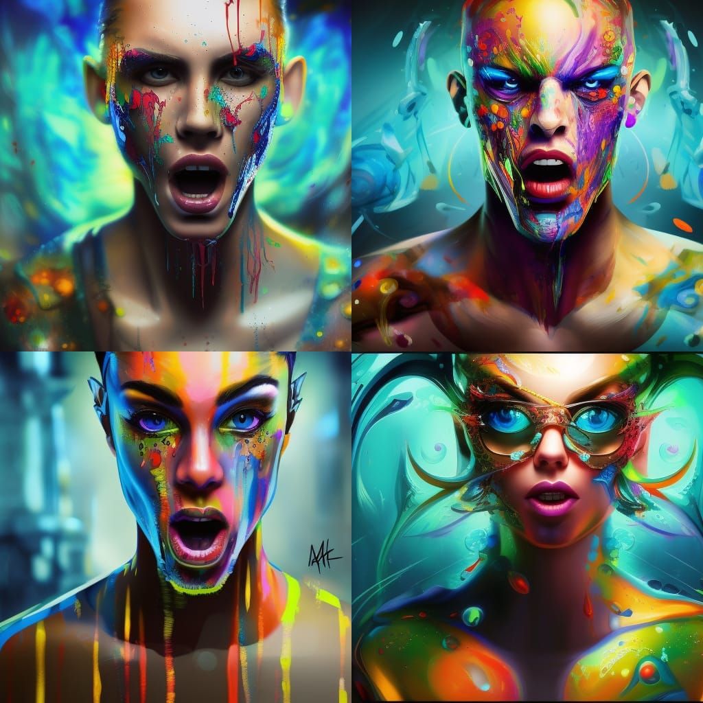 Scientist DJ Rave: Hyperrealistic Splash Art