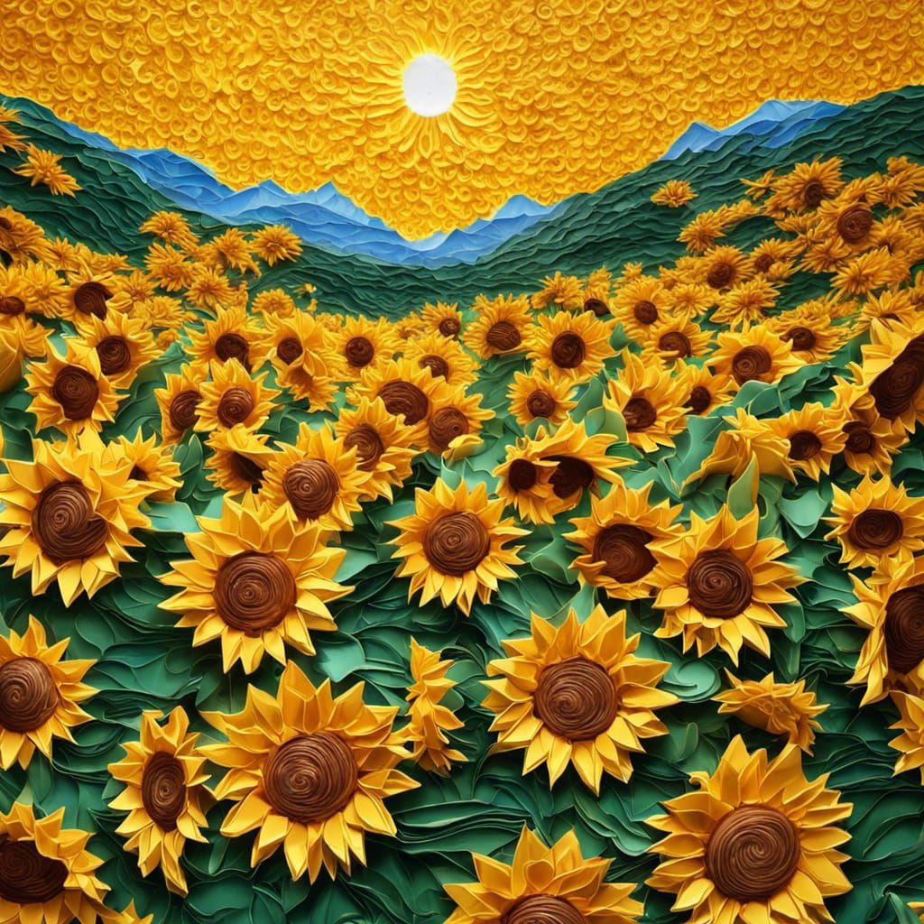 Origami sunflowers