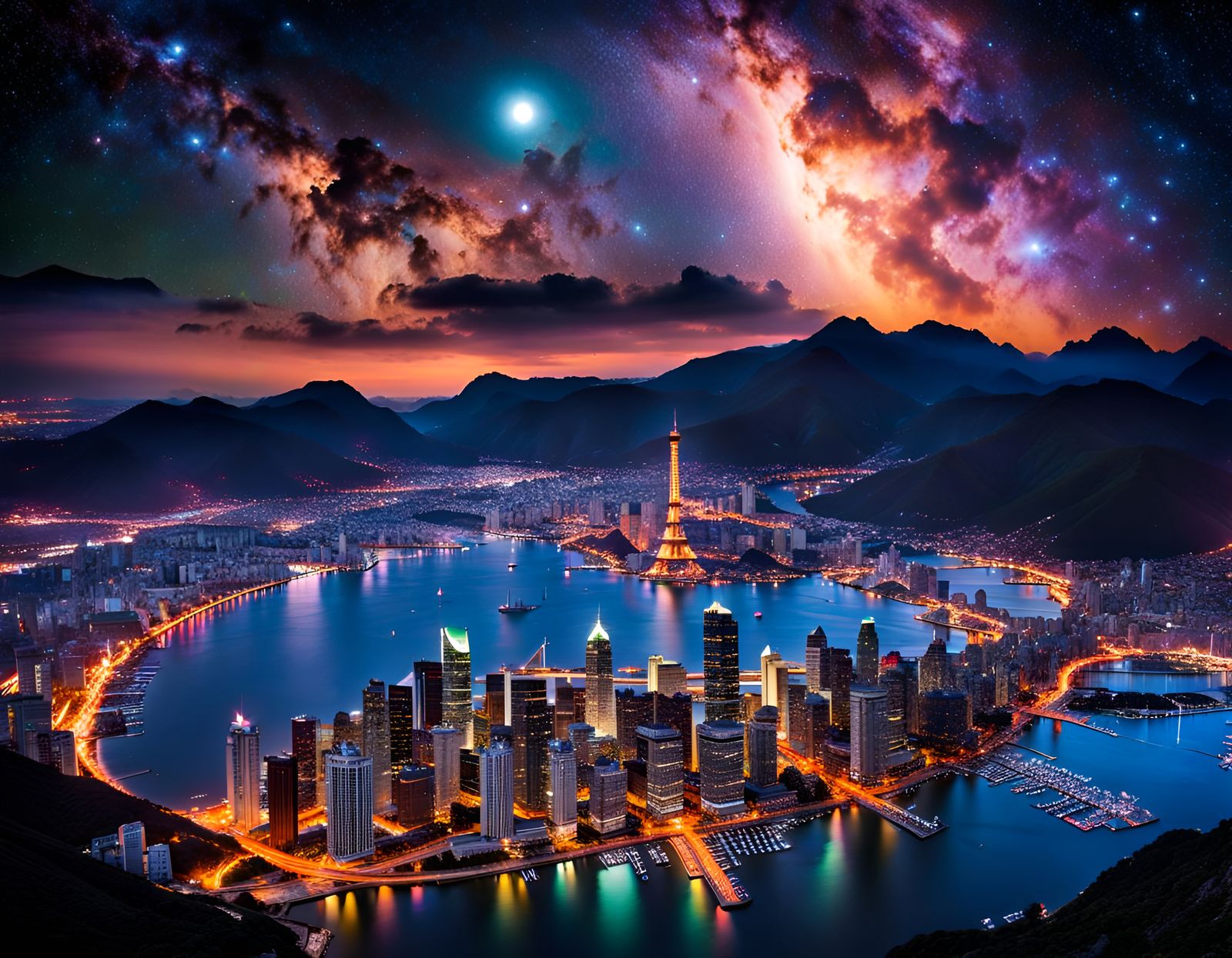 Alien Cityscape Puzzle in Hyperrealistic Style