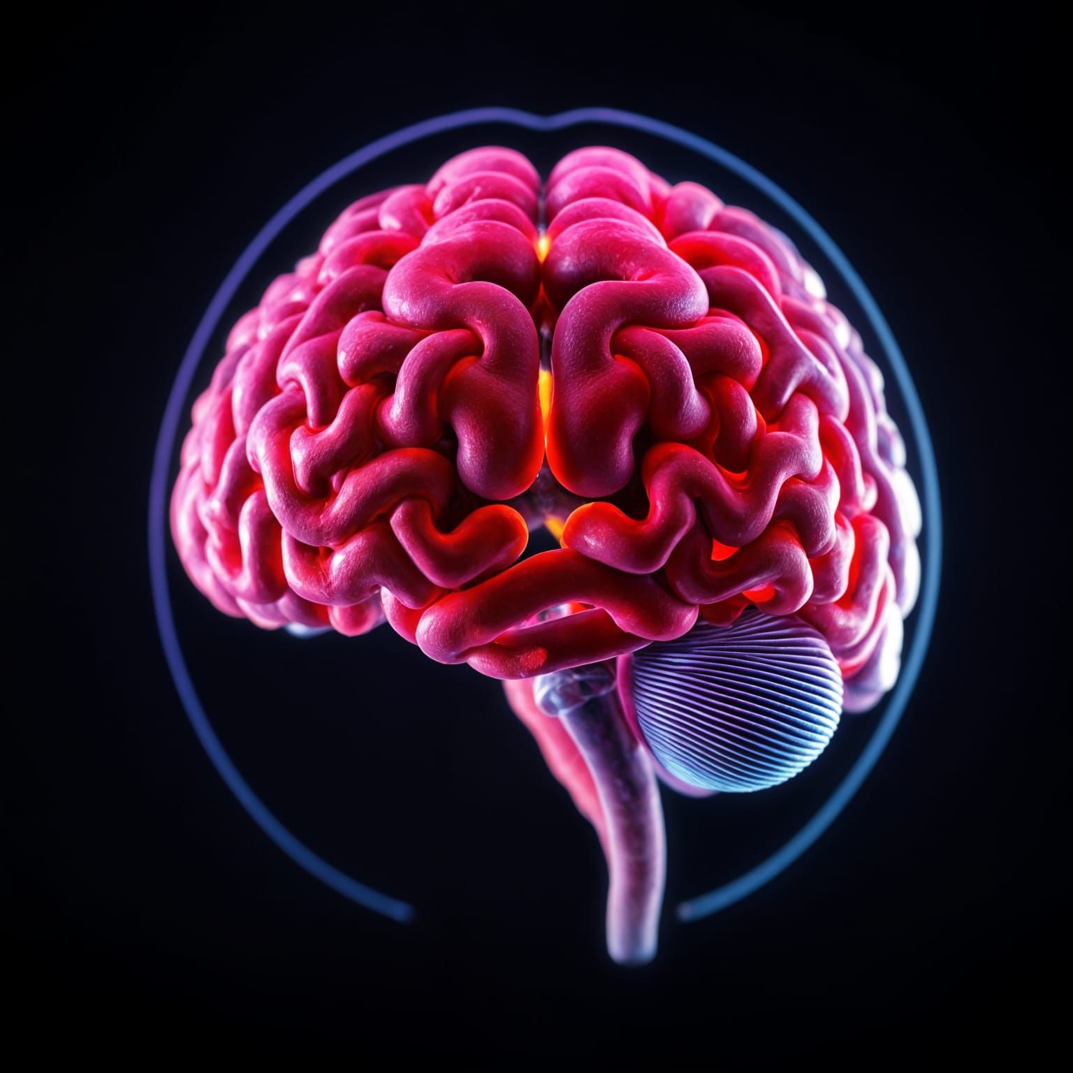 Holographic MRI Scan of Colorful Human Brain