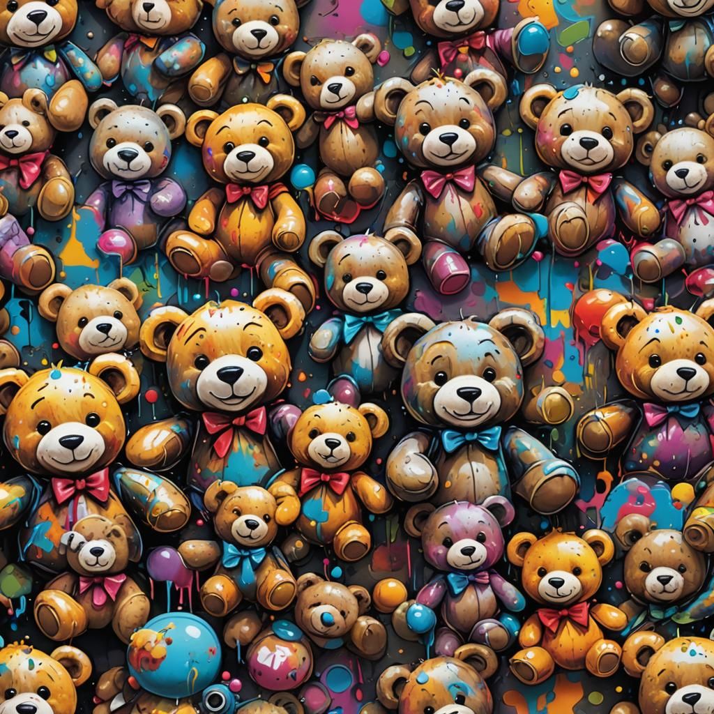 Graffiti Teddy Bears Spread Hope in Wonderland Style