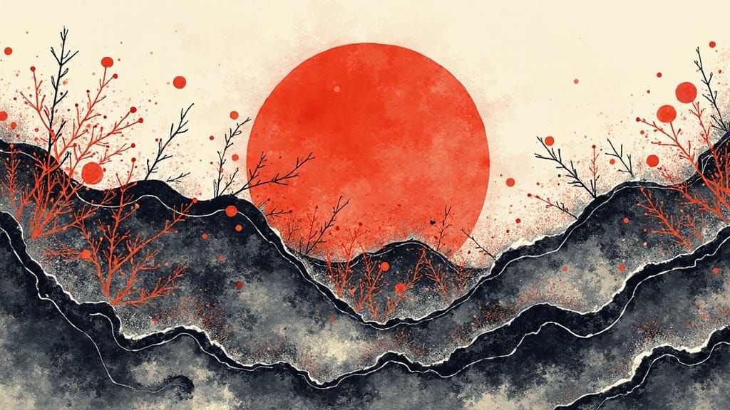 Vibrant Suminagashi Ink Abstract Art