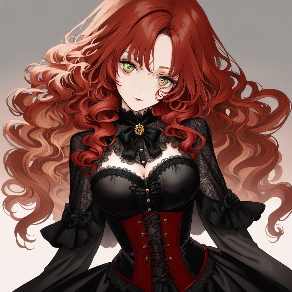 Victorian Corset Beauty with Sensual Gaze