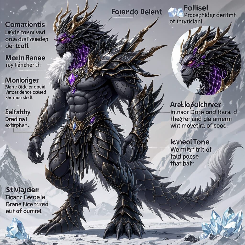 Colossal Muscular Oozaru Ape Creature with Crystal Armor