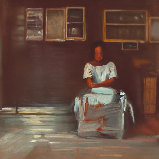 Young Woman in Shadows: Moody Concept Art