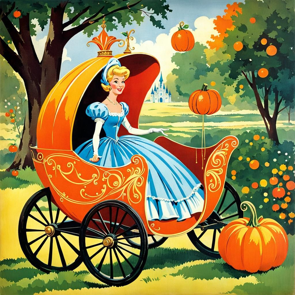 Happy Fairy Godmother in 1960s Book Style