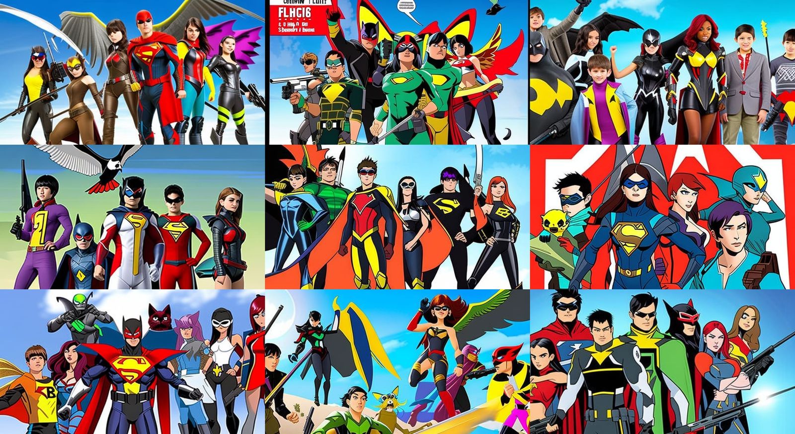 Teens Trapped in Hi-Tech Superhero Game, Digital Art