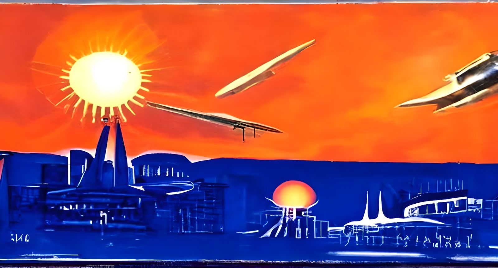Retro-Futuristic Soviet Space City Art
