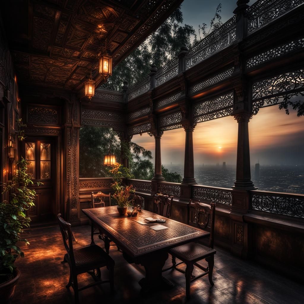 Moody Evening Scene in Hyperrealistic Style