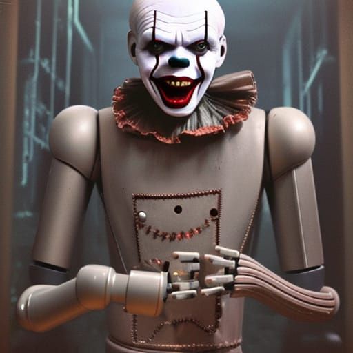 Terrifying Robot Clown Digital Matte Painting
