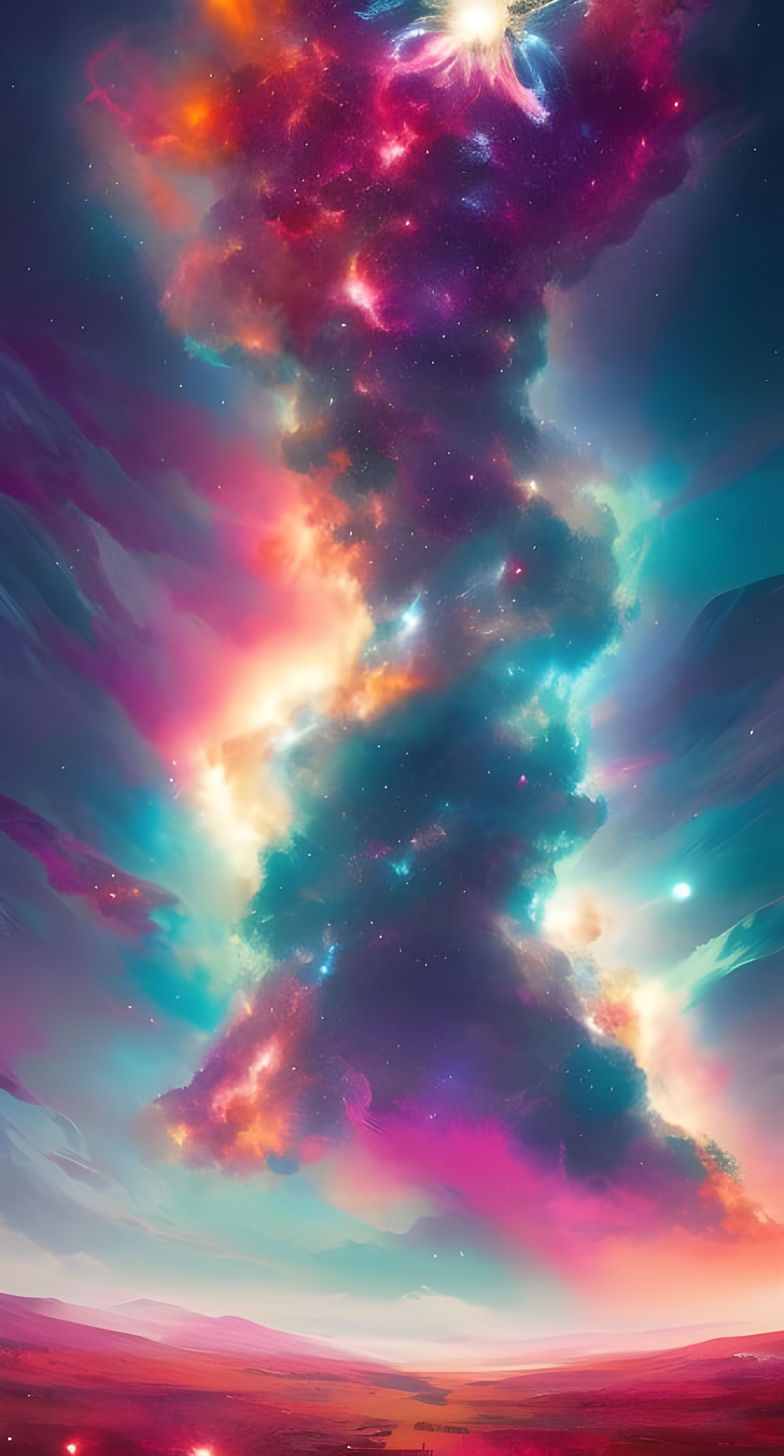 Exploding Galaxy of Wildflowers: Digital Masterpiece