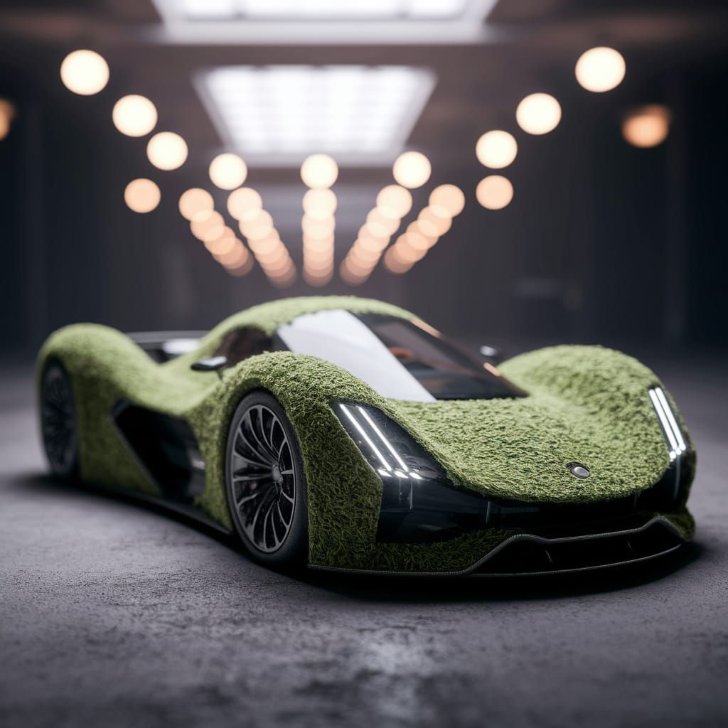 Felted Futuristic Car: Professional Color Portrait