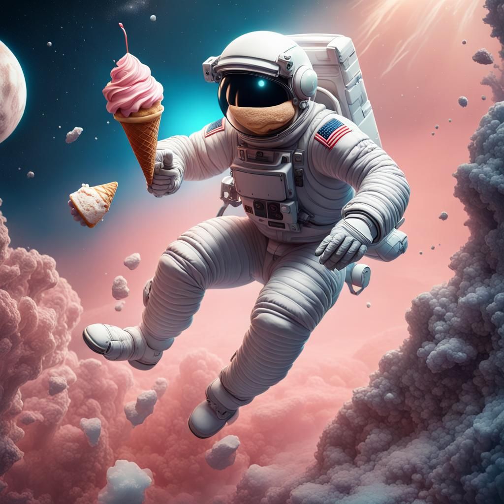 Astronaut's Icy Tumble Through Space: Digital Art