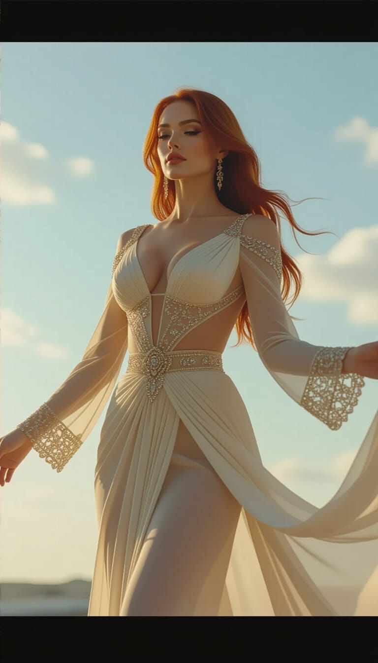 Auburn Goddess Dancer in Haute Couture