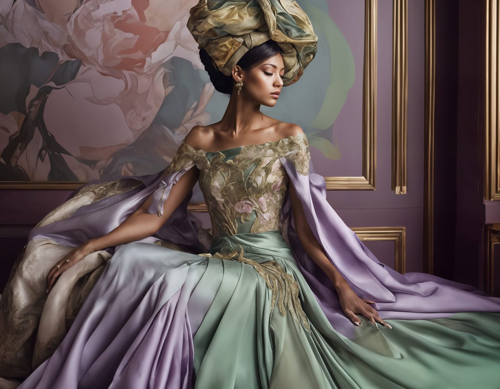 Ethereal Goddess in Lavish Satin