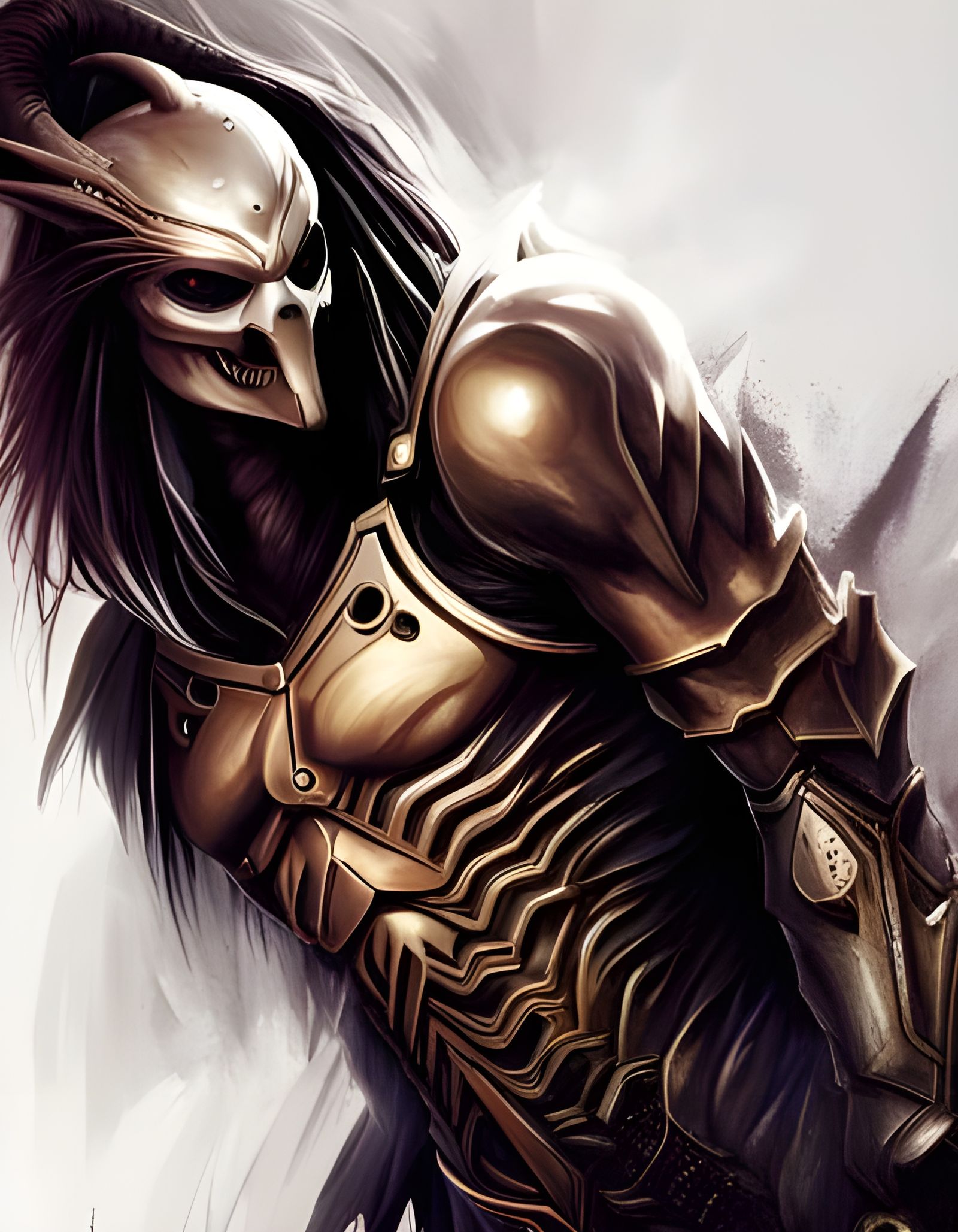 Alien Predator Hybrid Portrait in Dark Elegant Style