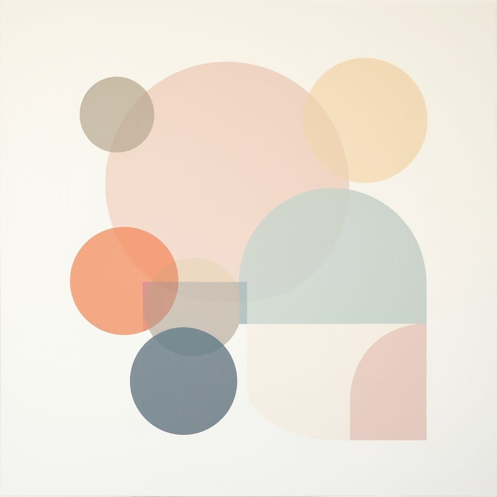 Minimalist Abstract Shapes in Pastel Hues