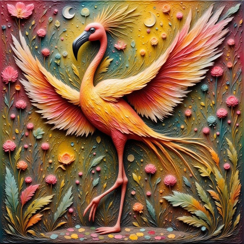 Flamingo Dancer in Limonite and Hematite