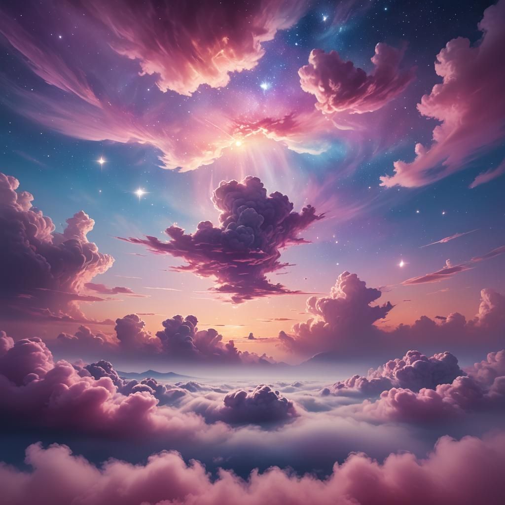 Ethereal Celestial Vista in Surrealist Style