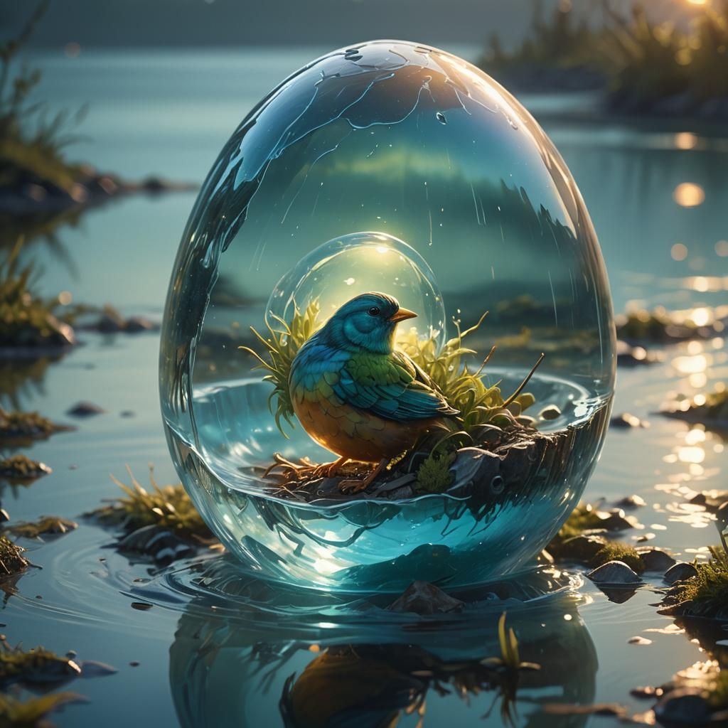 Bird in Water Egg: Fantasy Concept Art