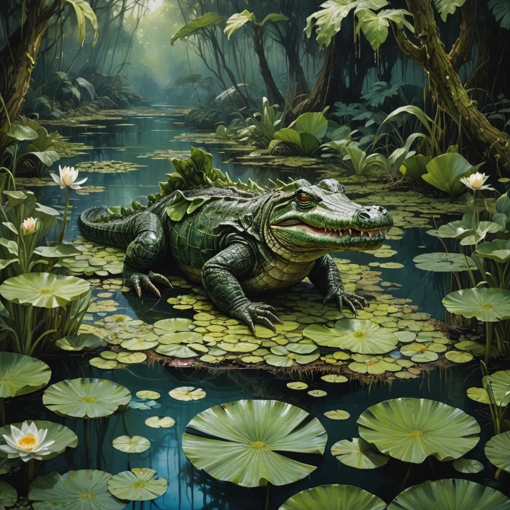 Green crocodile