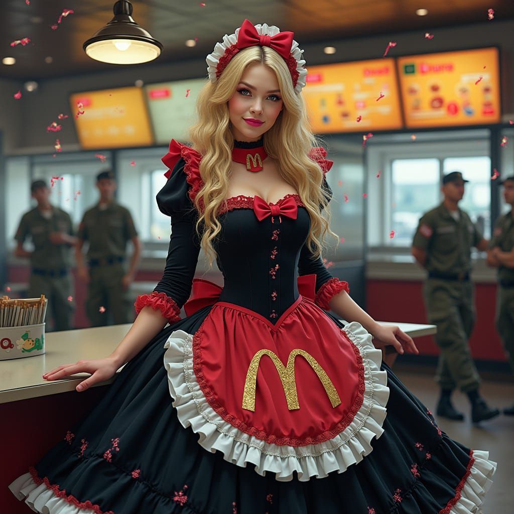 Futuristic Maid Serves at Pentagon McDonald's in Bold Street...