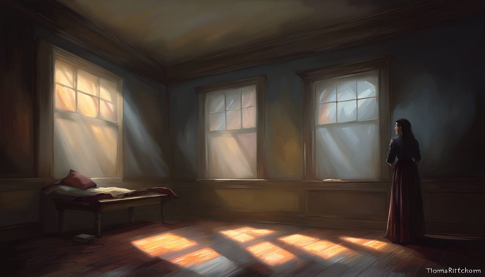 Dramatic Light in Menacing Empty Room