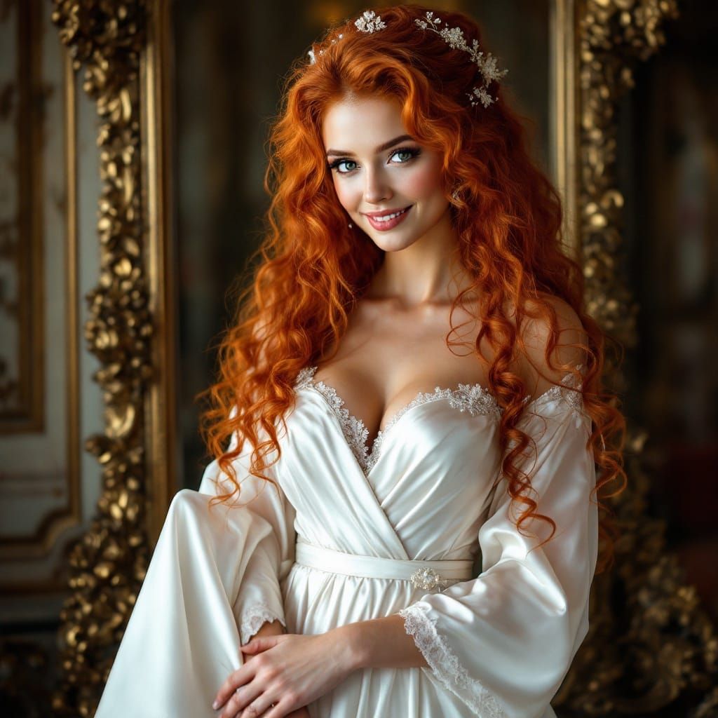 Bride's Radiant Moment: Realistic Wedding Portrait