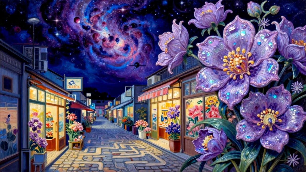 Labyrinth Flower Store Impasto Painting