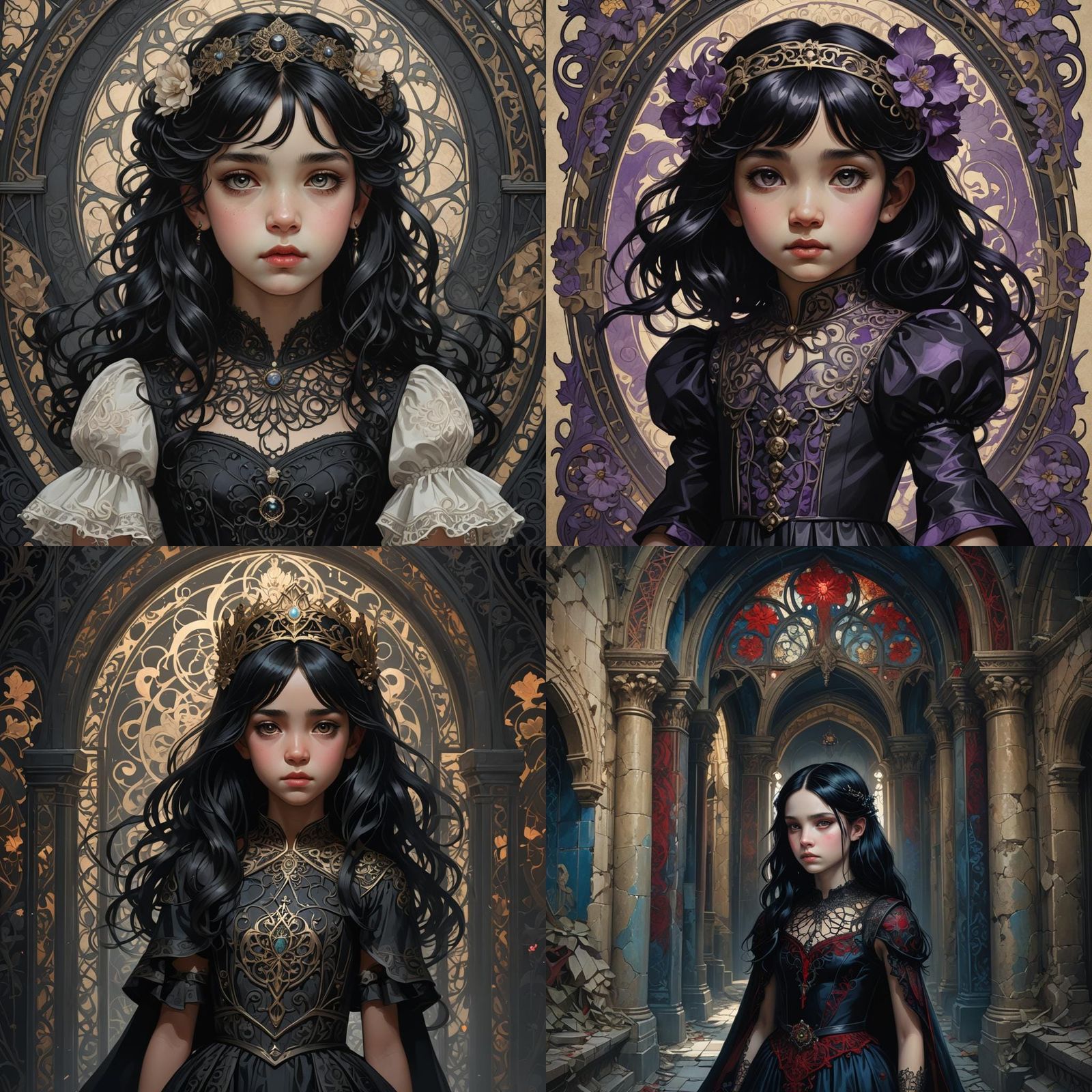 Gothic Princess Portrait in Hyperdetailed Style