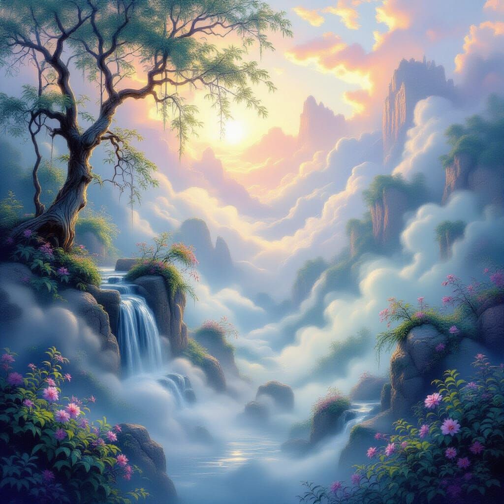 Ethereal Fantasy Scene: Art Made Flesh
