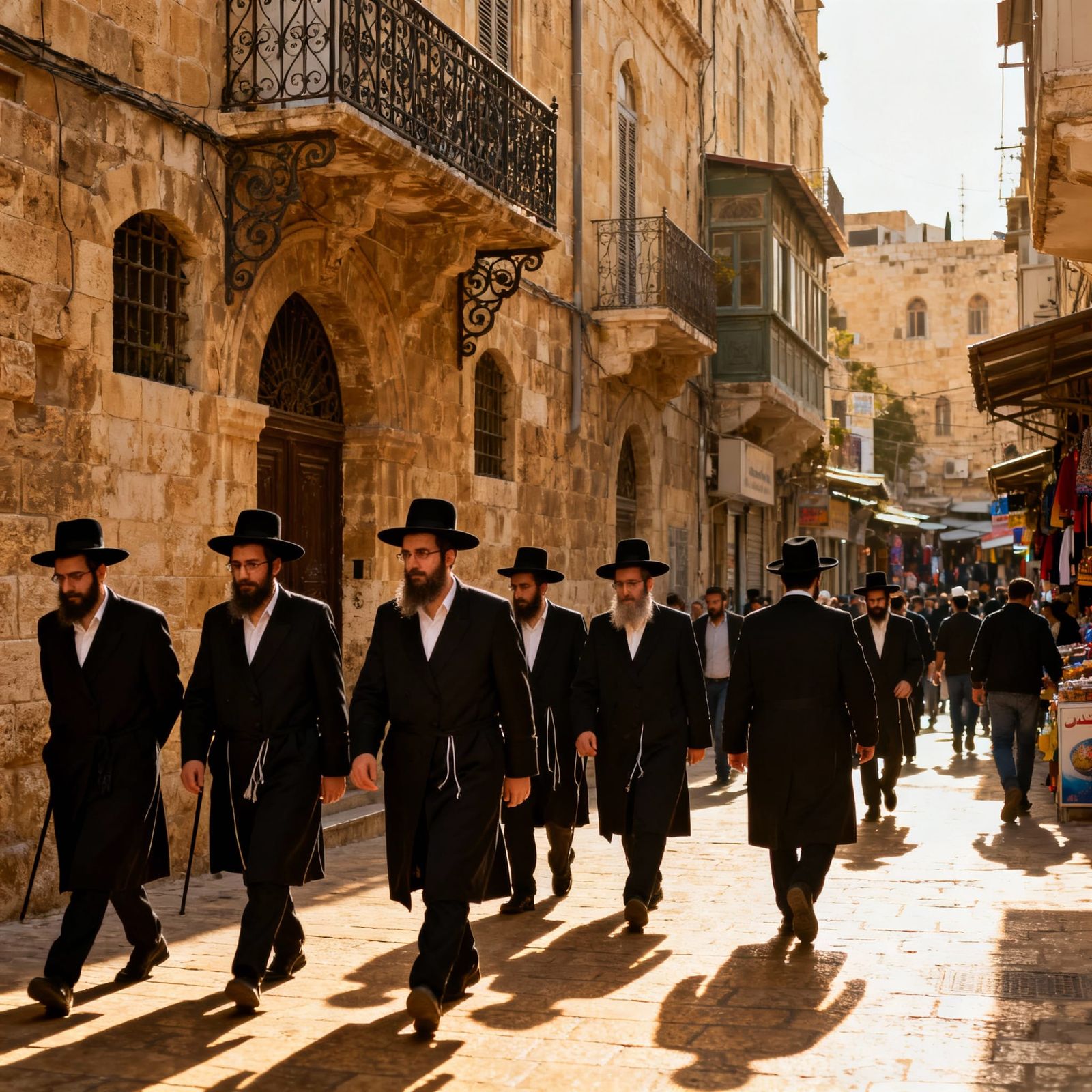 Ultra-Orthodox Men in Traditional Jerusalemite Attire