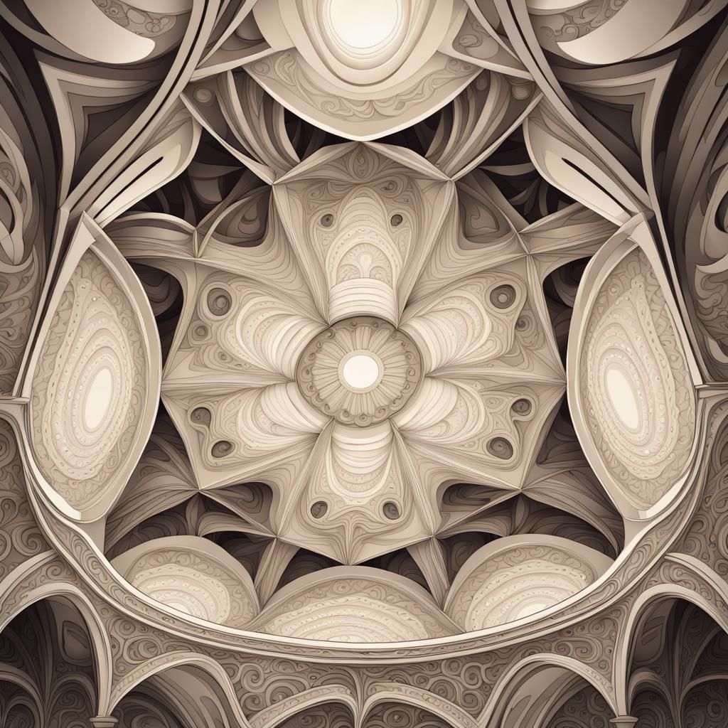 Art Deco Palace Ceiling with Abstract Elements